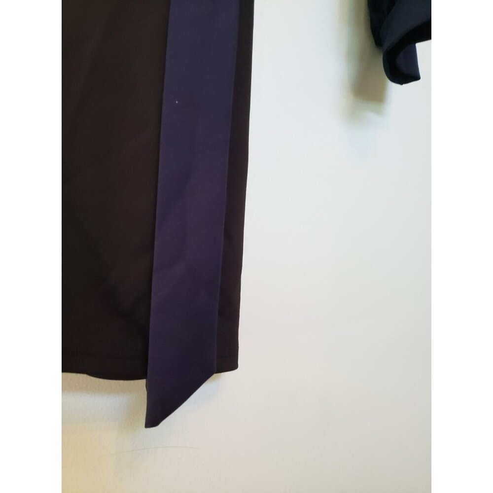 Grace Karin Womens 3XL Dress Long Sleeve Midi Length Faux Wrap Black Navy NWT - Picture 4 of 7